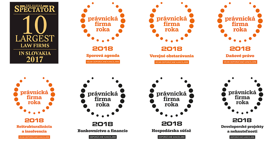 AKSS ocenenia právnická firma roka 2018 a spectator 2017 AKSS ocenenia právnická firma roka 2018 a spectator 2017